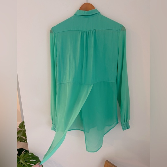 FREE PEOPLE ~ Emerald Green Button Down Blouse ~ size XS - Picture 7 of 7